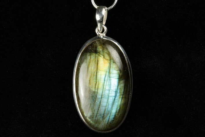 Brilliant Labradorite Pendant (Necklace) - Sterling Silver #192263